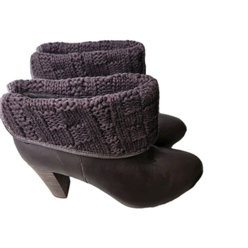 UGG Dandylion Tres Knit Cuff‎ Lamb Lining Brown Ankle Boots size 8  1008755
